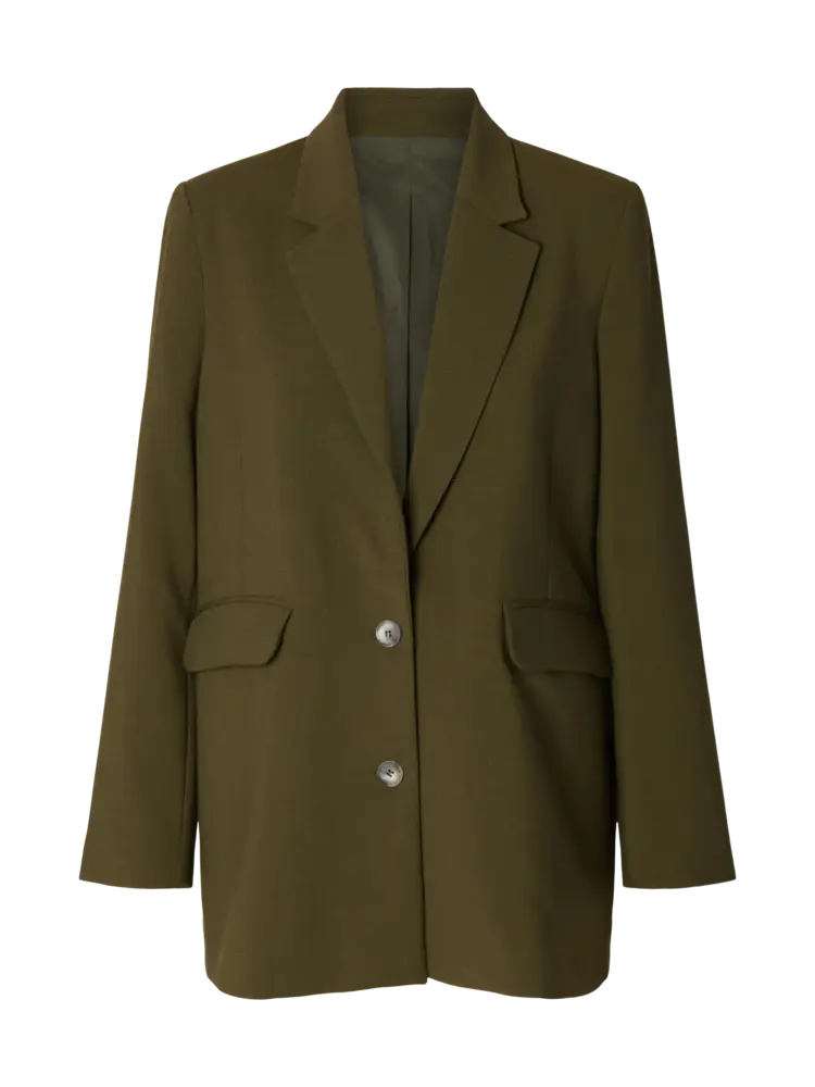 Selected Femme Rita LS Relaxed Blazer Mel Noos Fir Green/Melange Wi