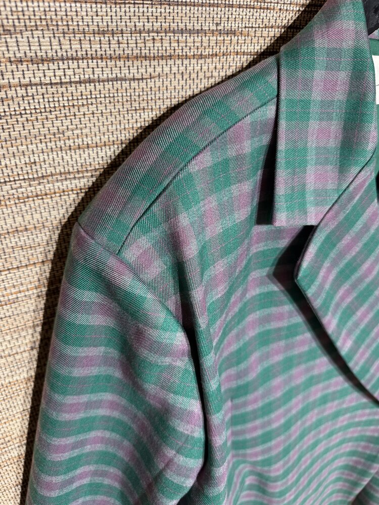 Just be Jolie Jasmiin Blazer Green Pink Check
