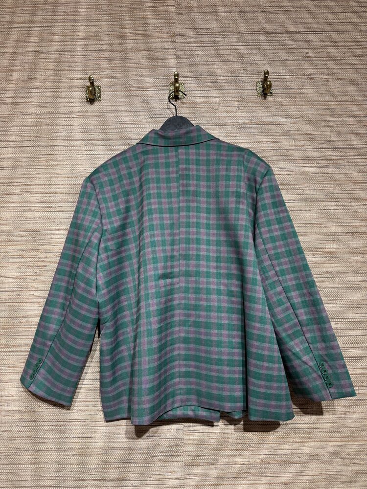 Just be Jolie Jasmiin Blazer Green Pink Check