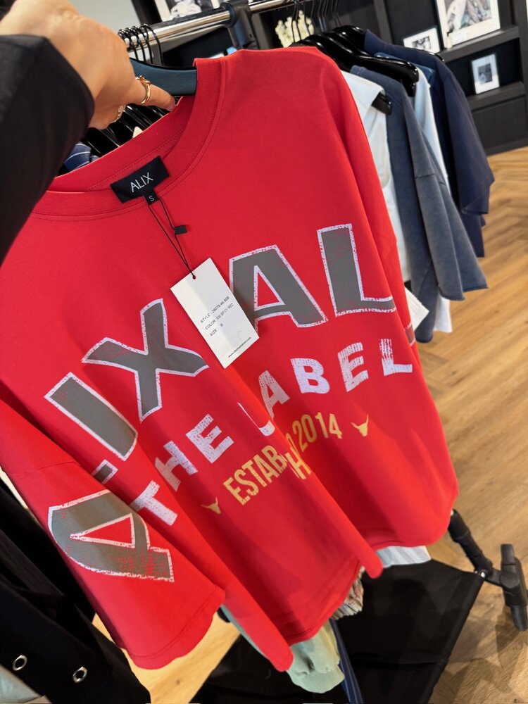 Alix The Label Ladies Knitted Big Alix Alix T-Shirt Coral Spicy