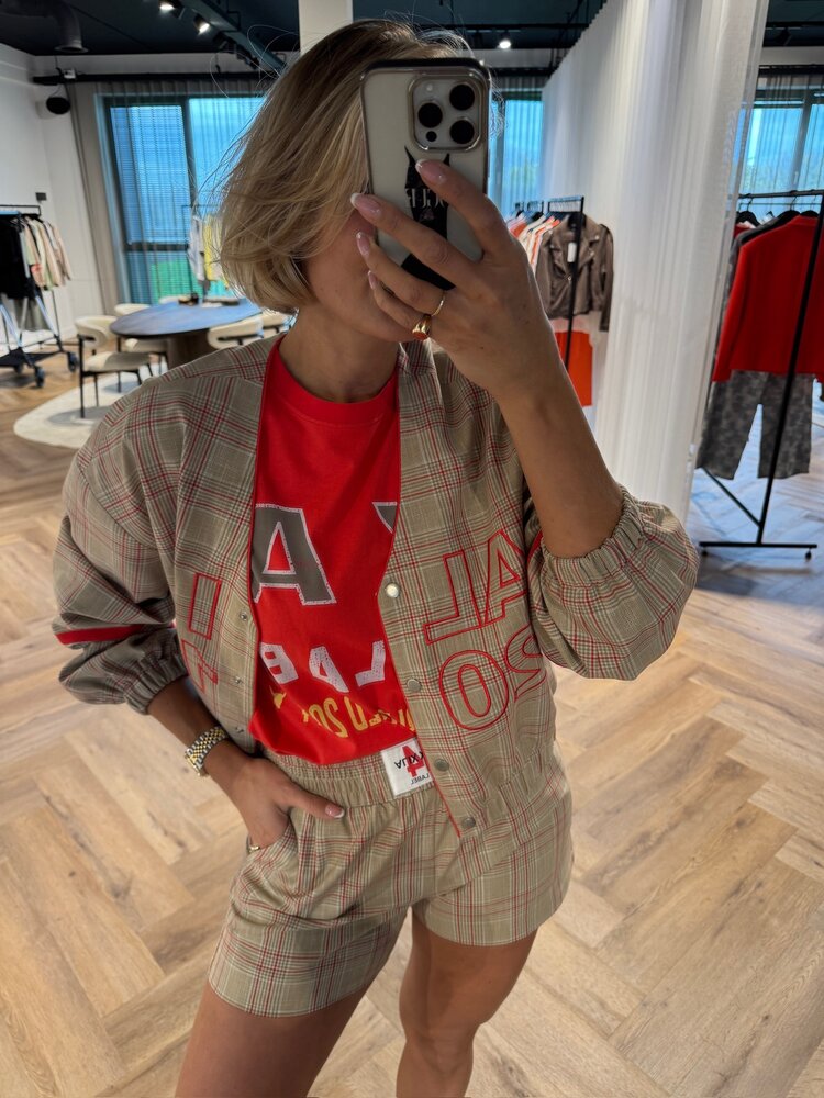 Alix The Label Ladies Knitted Big Alix Alix T-Shirt Coral Spicy