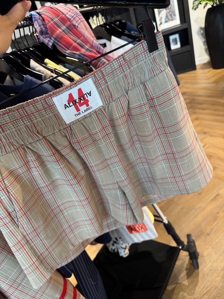 Alix The Label Ladies Woven Sporty Check Short Sand
