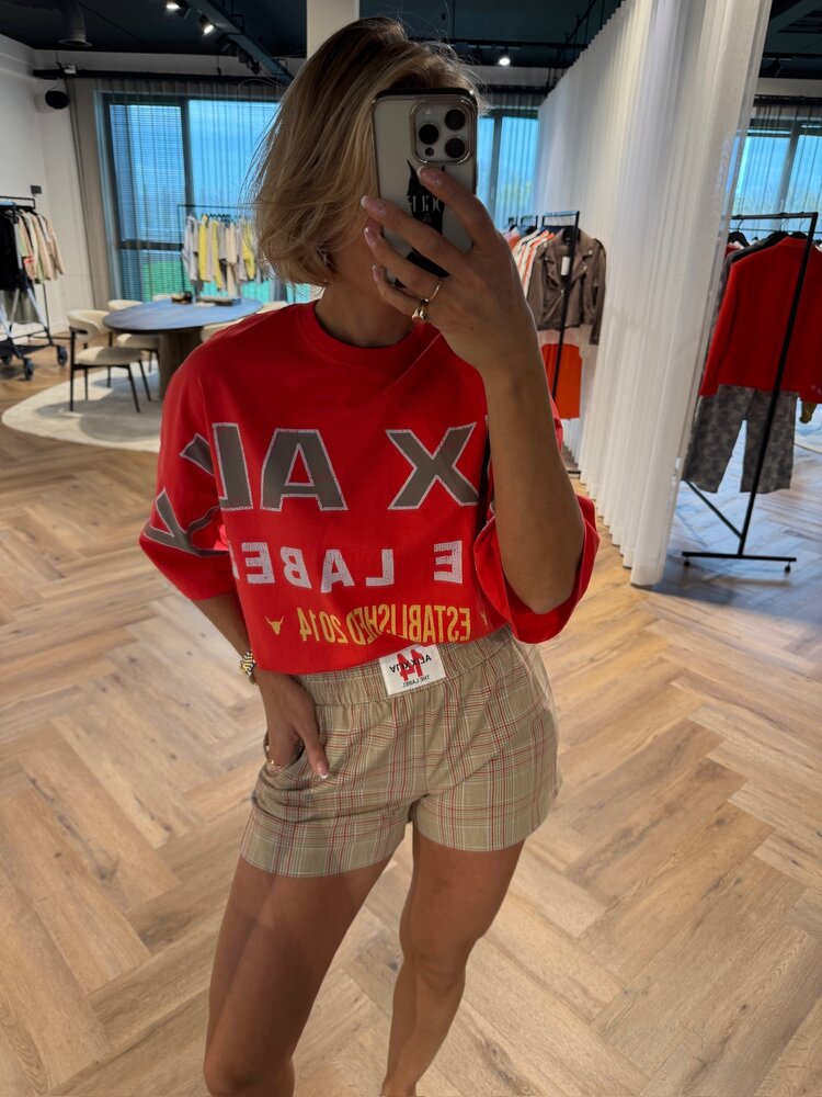 Alix The Label Ladies Knitted Big Alix Alix T-Shirt Coral Spicy