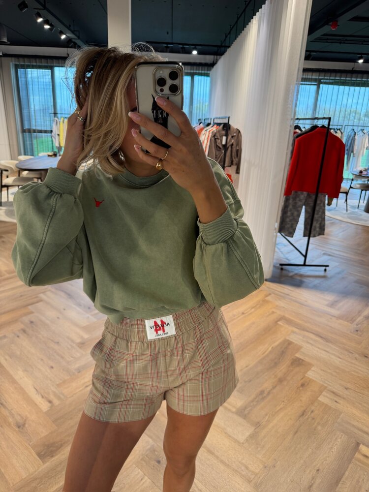 Alix The Label Ladies Knitted Oversized Sweater Light Army