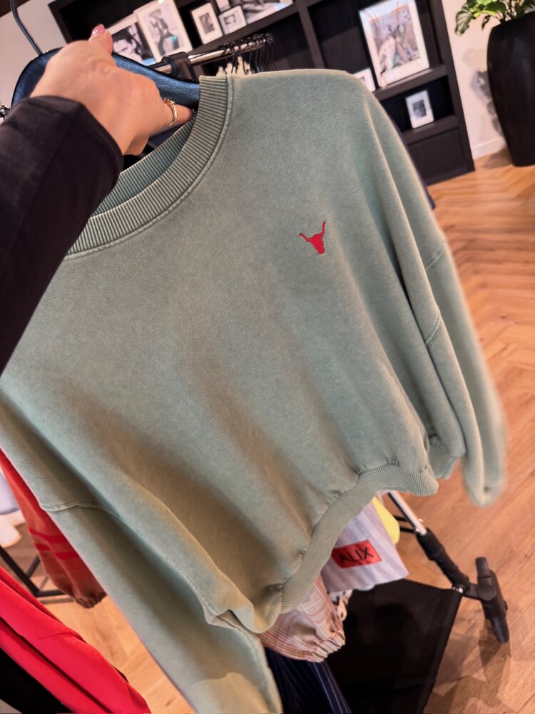 Alix The Label Ladies Knitted Oversized Sweater Light Army