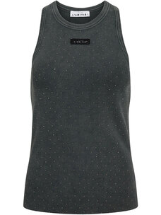 Haute L'Amitié Rib Badge Acid Stone Tank Black Acid Wash