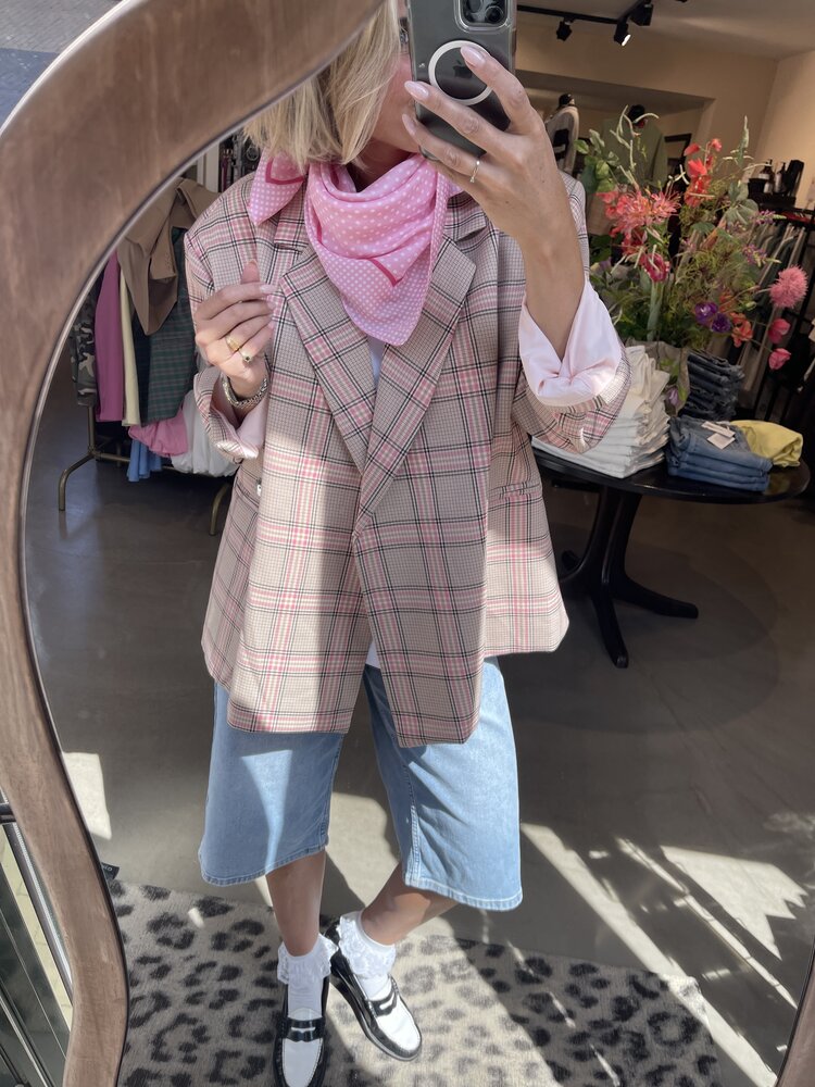 Just be Jolie Jasmiin Blazer Pink Beige Checked