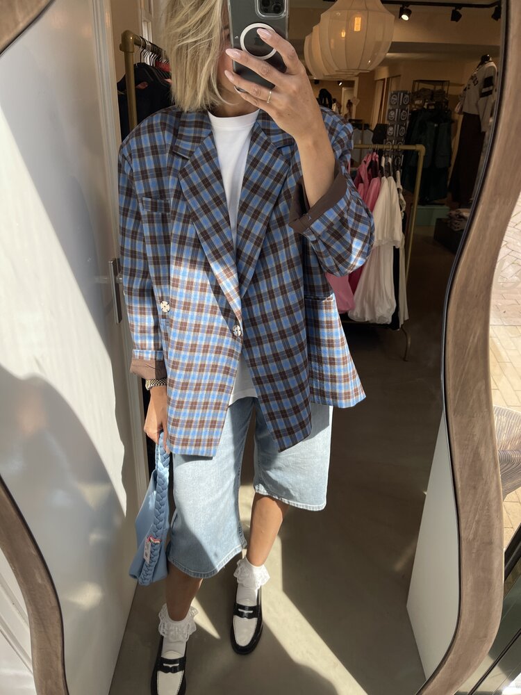 Just be Jolie Jasmiin Blazer Blue Coffee Check