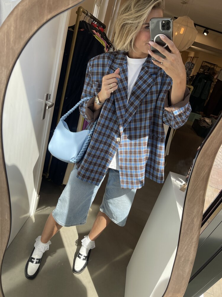 Just be Jolie Jasmiin Blazer Blue Coffee Check