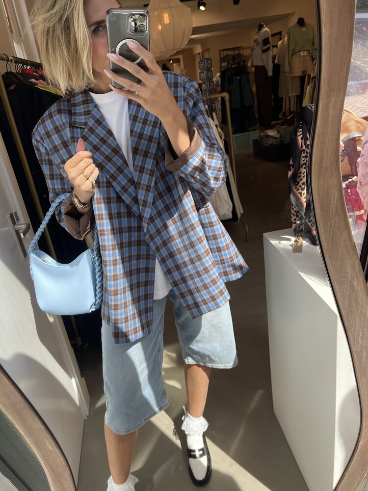 Just be Jolie Jasmiin Blazer Blue Coffee Check