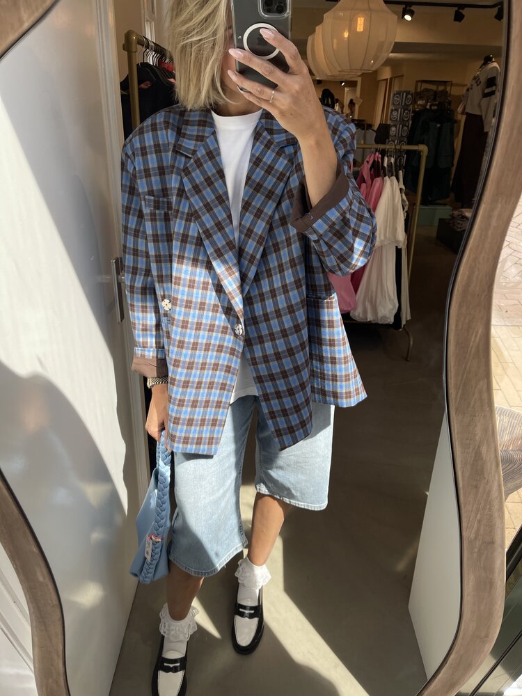 Just be Jolie Jasmiin Blazer Blue Coffee Check