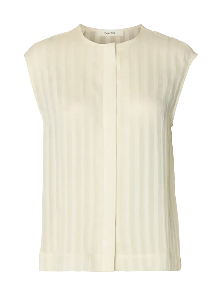 Selected Femme Toran Regular SL Striped Shirt B Egret/Stripes