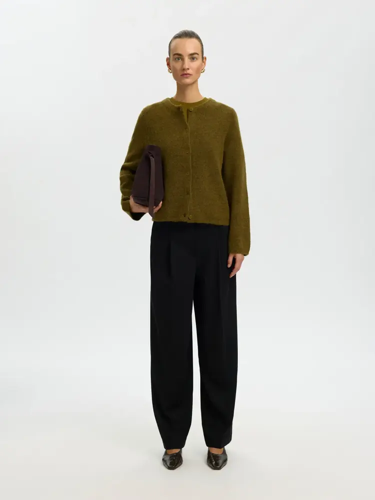 Selected Femme Lulu New LS Knit Cardigan Noos Avocado Oil/Melange