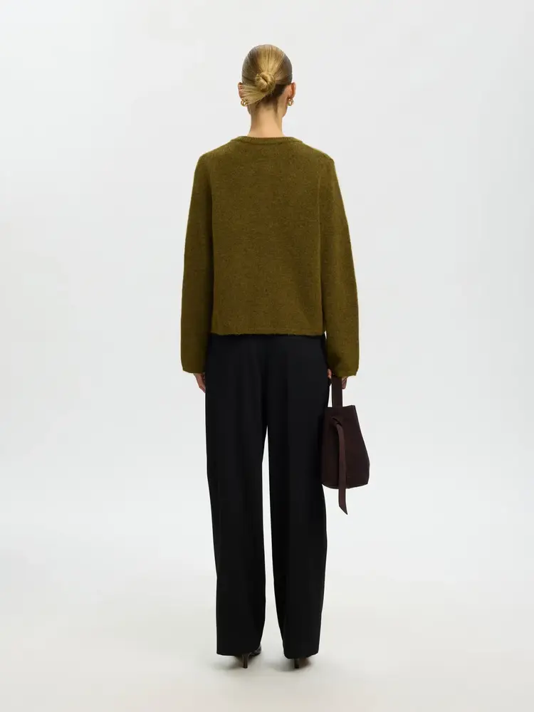 Selected Femme Lulu New LS Knit Cardigan Noos Avocado Oil/Melange