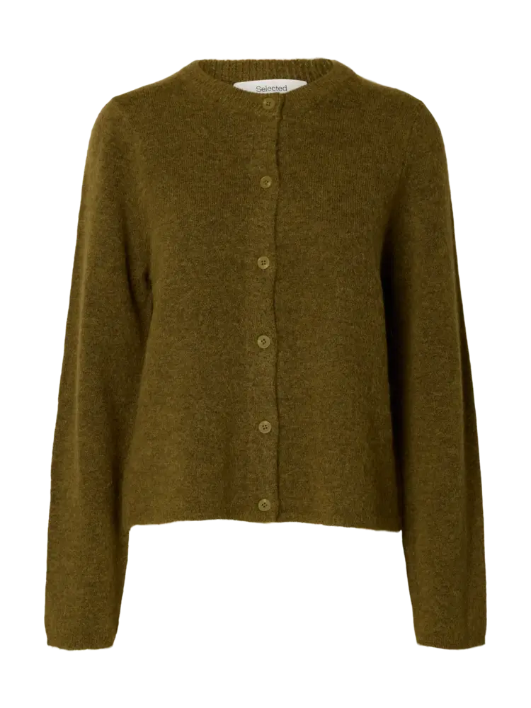Selected Femme Lulu New LS Knit Cardigan Noos Avocado Oil/Melange