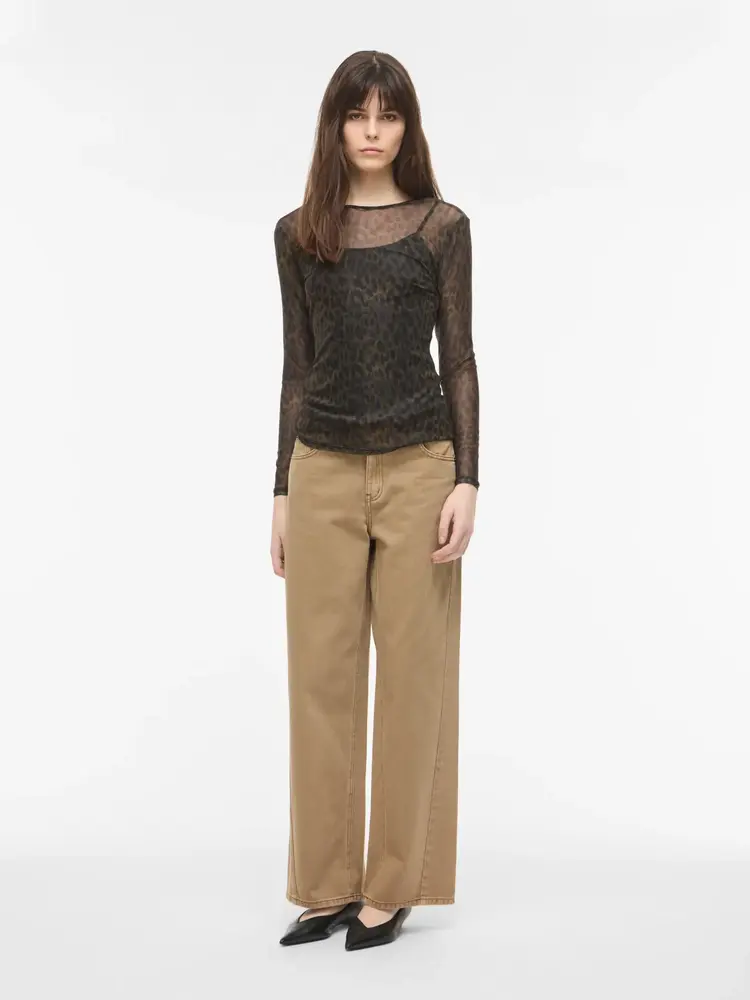 Rouge Edit Messa L/S O-Neck Top/1 Dull Gold/Leo