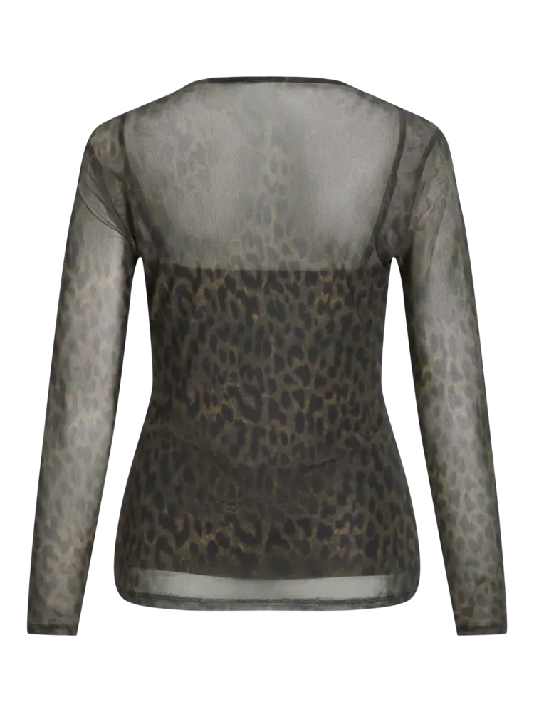 Rouge Edit Messa L/S O-Neck Top/1 Dull Gold/Leo
