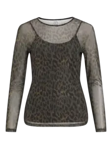 Rouge Edit Messa L/S O-Neck Top/1 Dull Gold/Leo