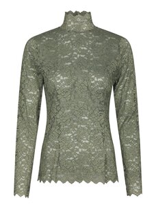 Neo Noir Liza Laceflower Blouse Army