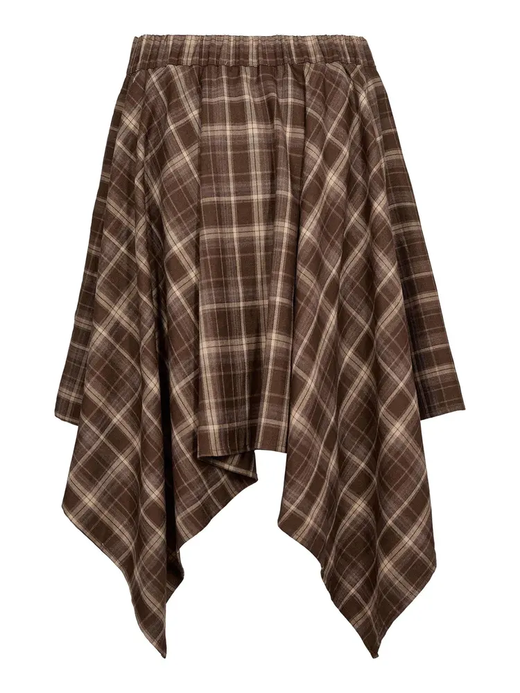 Co'Couture DagnyCCCheck Tie Skirt Brown