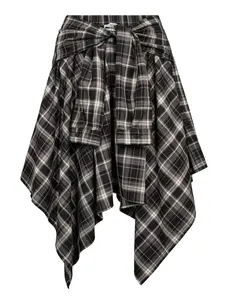 Co'Couture DagnyCC Check Tie Skirt Black