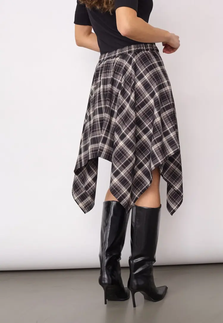 Co'Couture DagnyCC Check Tie Skirt Black