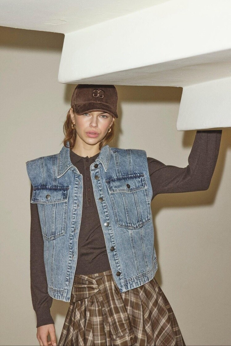 Co'Couture DeniceCC Denim Vest Bleach Denim