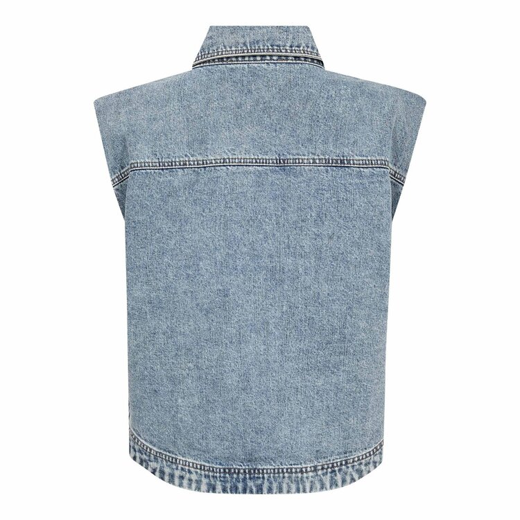 Co'Couture DeniceCC Denim Vest Bleach Denim