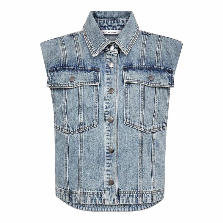 Co'Couture DeniceCC Denim Vest Bleach Denim