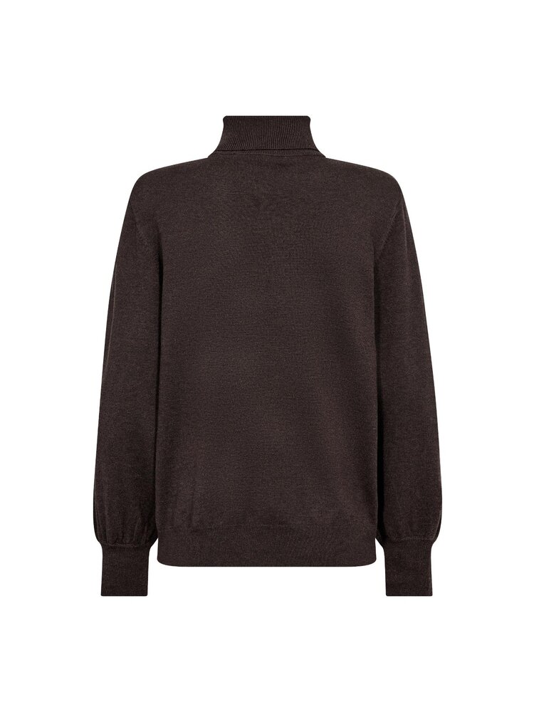 Co'Couture CoryCC Padded Roll-Neck Knit Dark-Brown