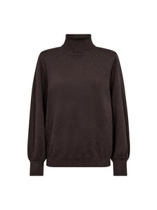 Co'Couture CoryCC Padded Roll-Neck Knit Dark-Brown