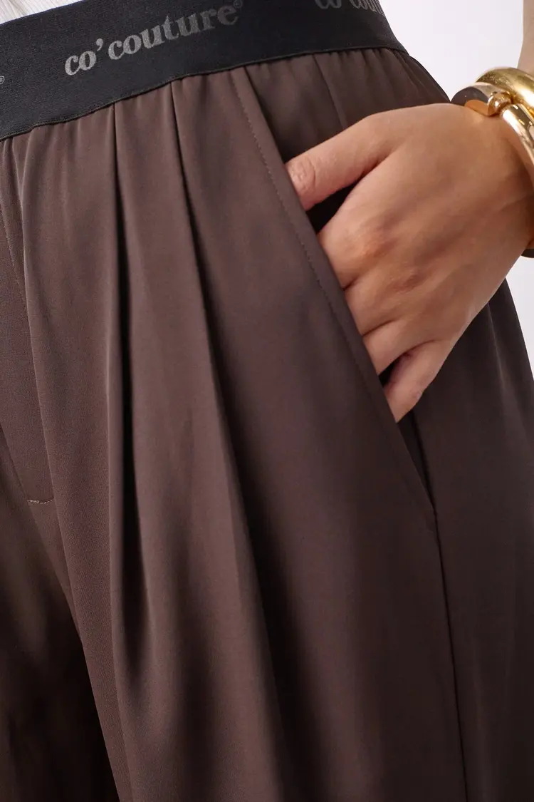 Co'Couture AliniCC Logo Pant Dark Brown