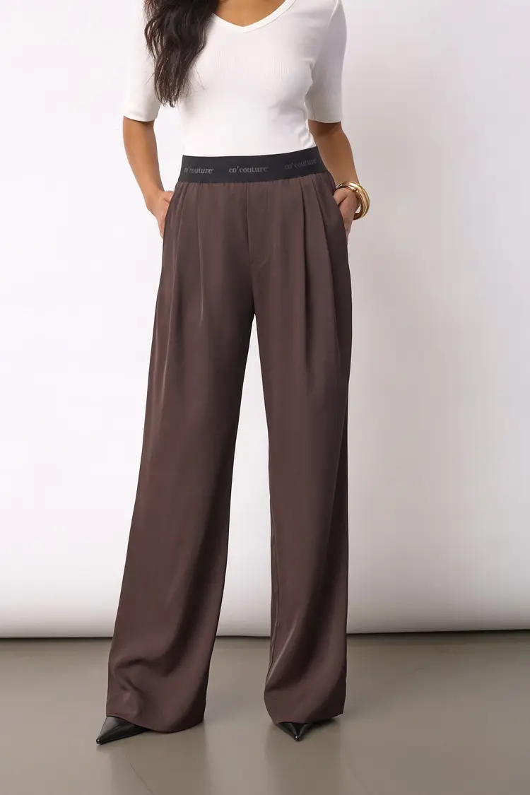 Co'Couture AliniCC Logo Pant Dark Brown