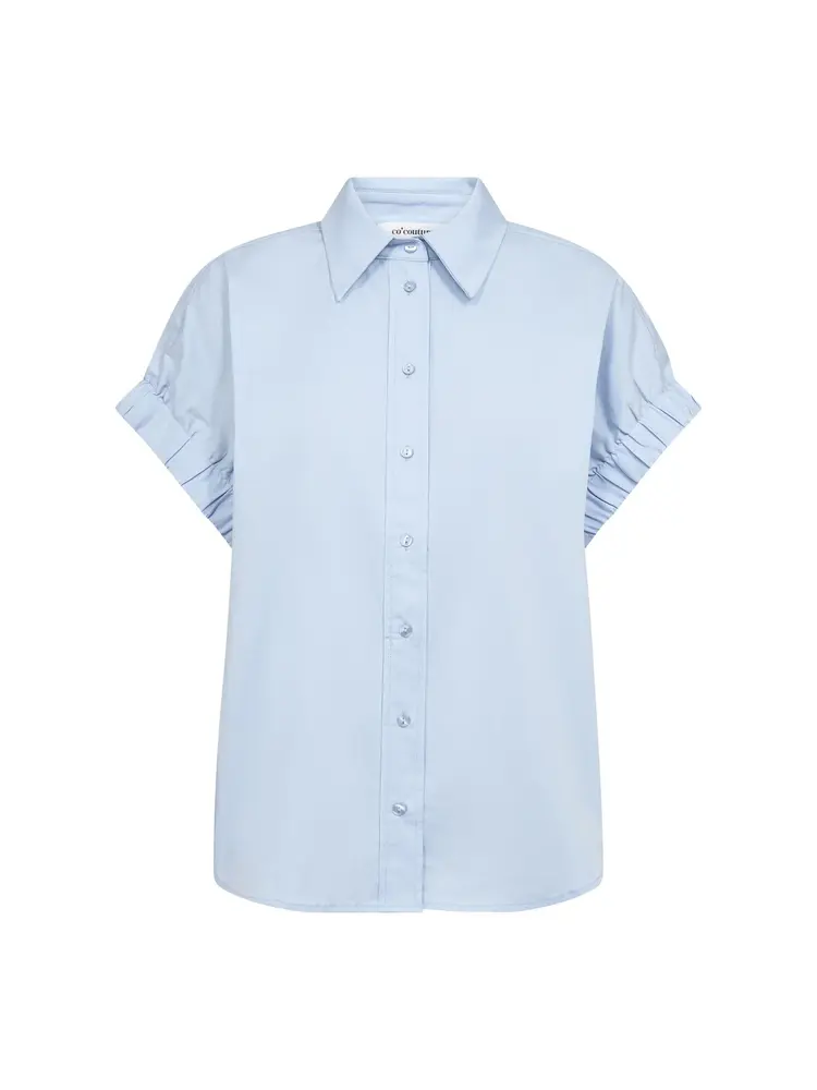 Co'Couture PoppyCC Elastic Cuff SS Shirt Pale Blue