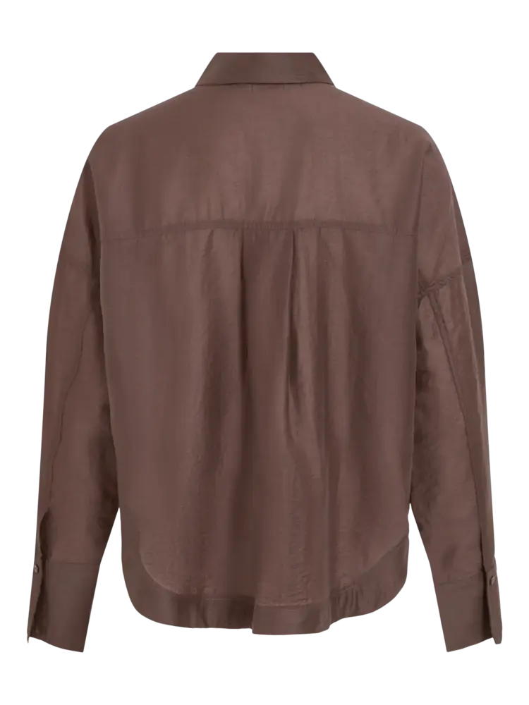 Rouge Edit Alinina L/S Oversized Shirt Seal Brown