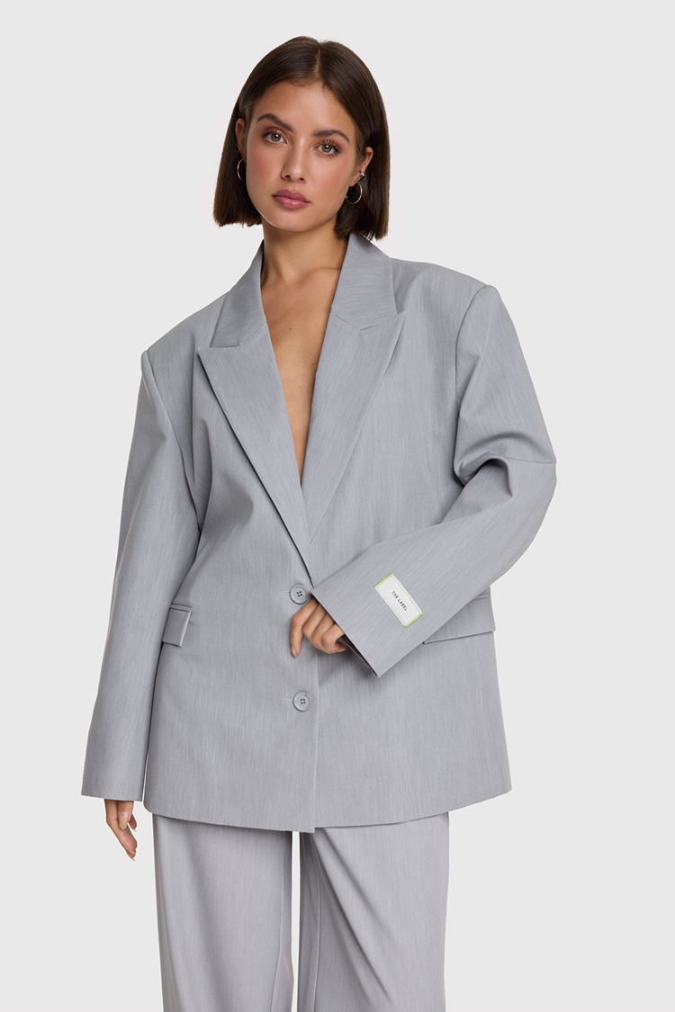 Alix The Label Ladies Woven Clean Mix Blazer Grey Melange
