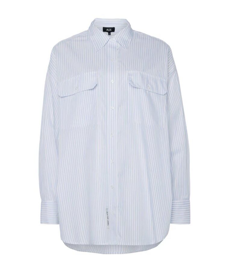 Alix The Label Ladies Woven Pinstripe Blouse Soft White