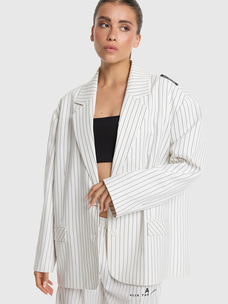 Alix The Label Ladies Woven Striped Oversized Blazer