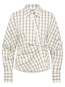 Co'Couture BisoCC Asym Check Shirt Off-White