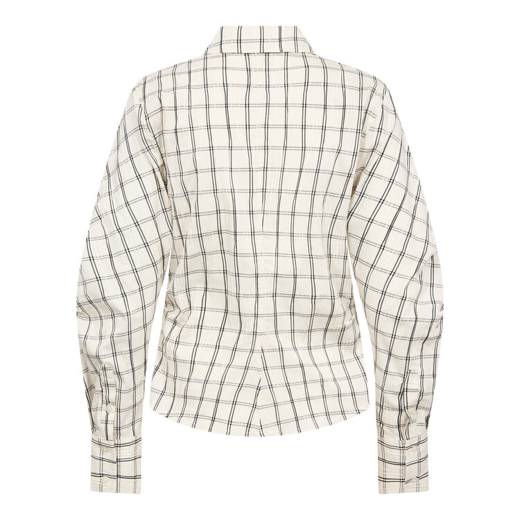 Co'Couture BisoCC Asym Check Shirt Off-White
