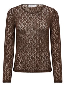 Co'Couture BarnaCC O-Neck Blouse Dark Brown