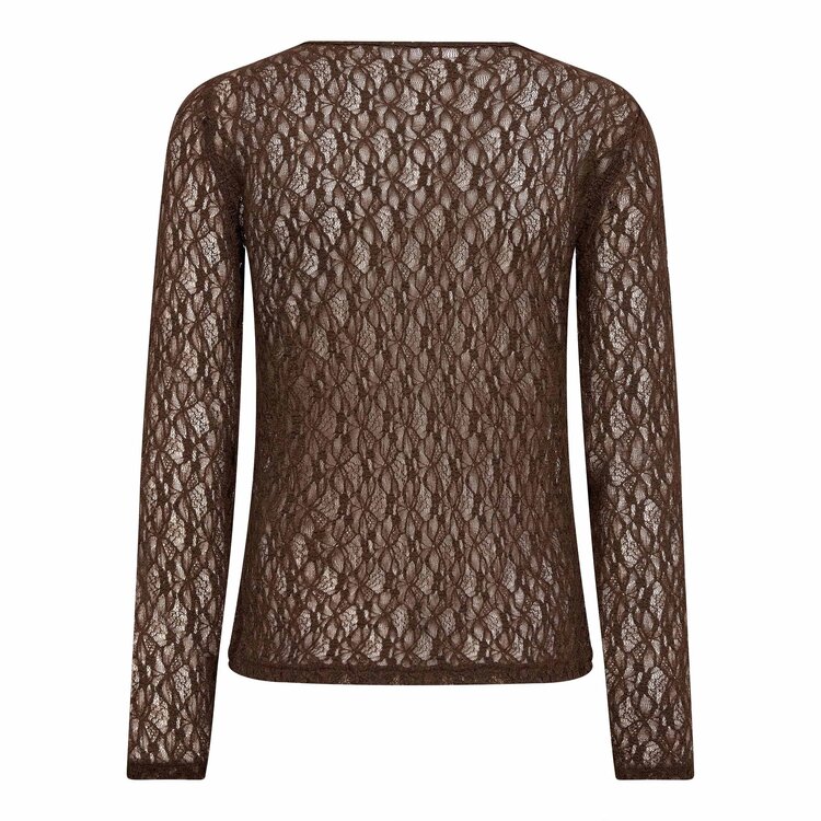 Co'Couture BarnaCC O-Neck Blouse Dark Brown
