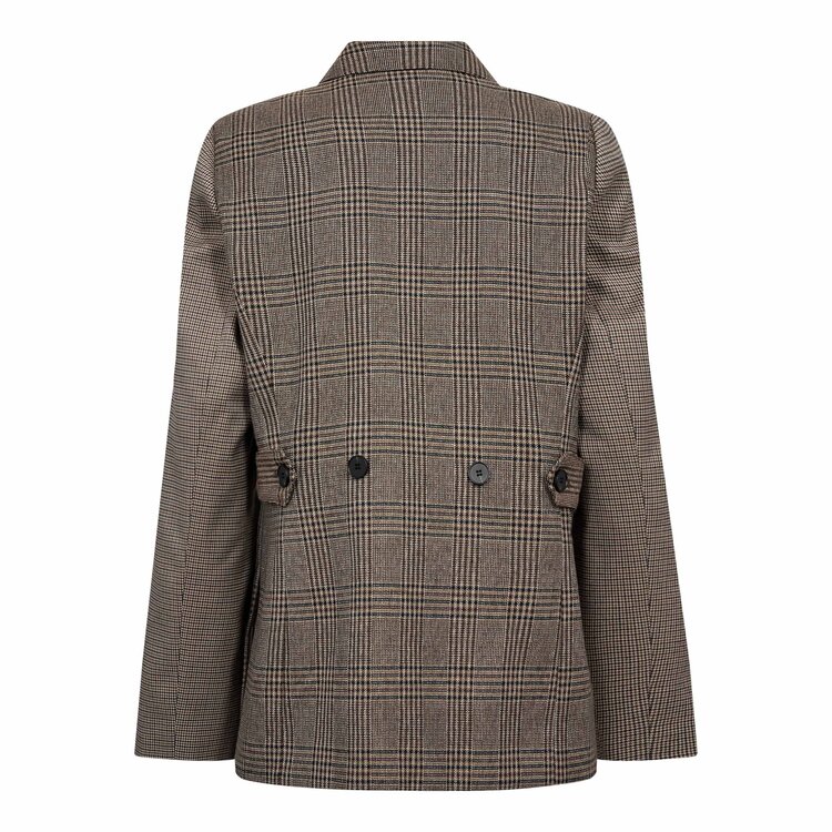 Co'Couture VeyaCC Check Fitted Blazer Brown