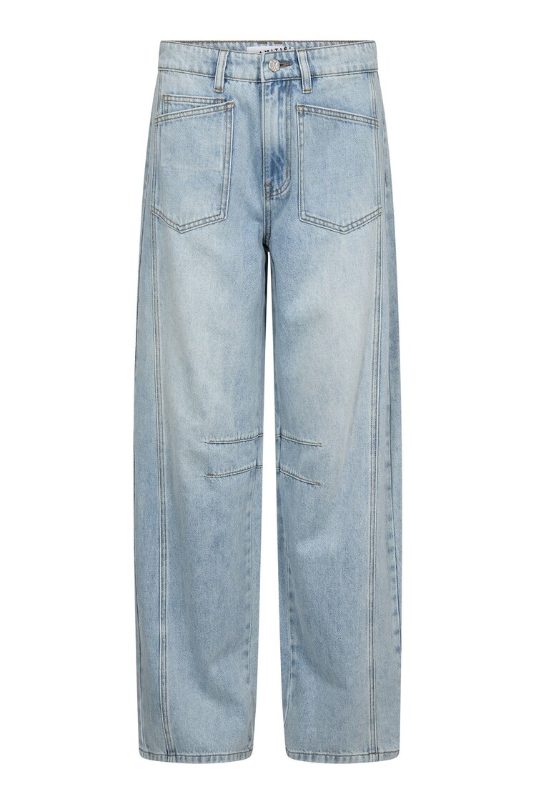Haute L'Amitié Barrel Front Pocket Jeans Bleached Denim