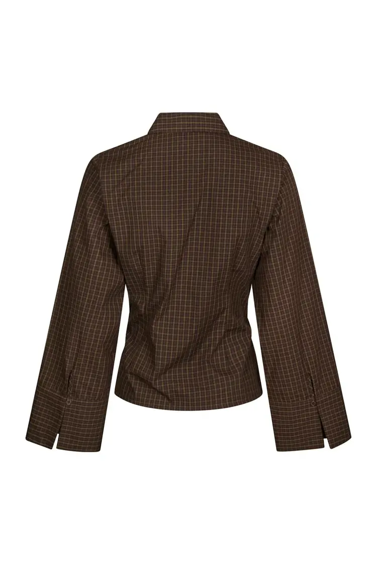 Neo Noir Fenli Small Check Shirt Aubergine