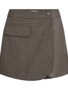 Co'Couture VeyaCC Check Wrap Skort Brown