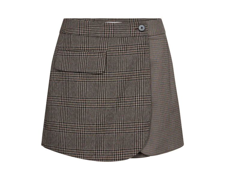 Co'Couture VeyaCC Check Wrap Skort Brown