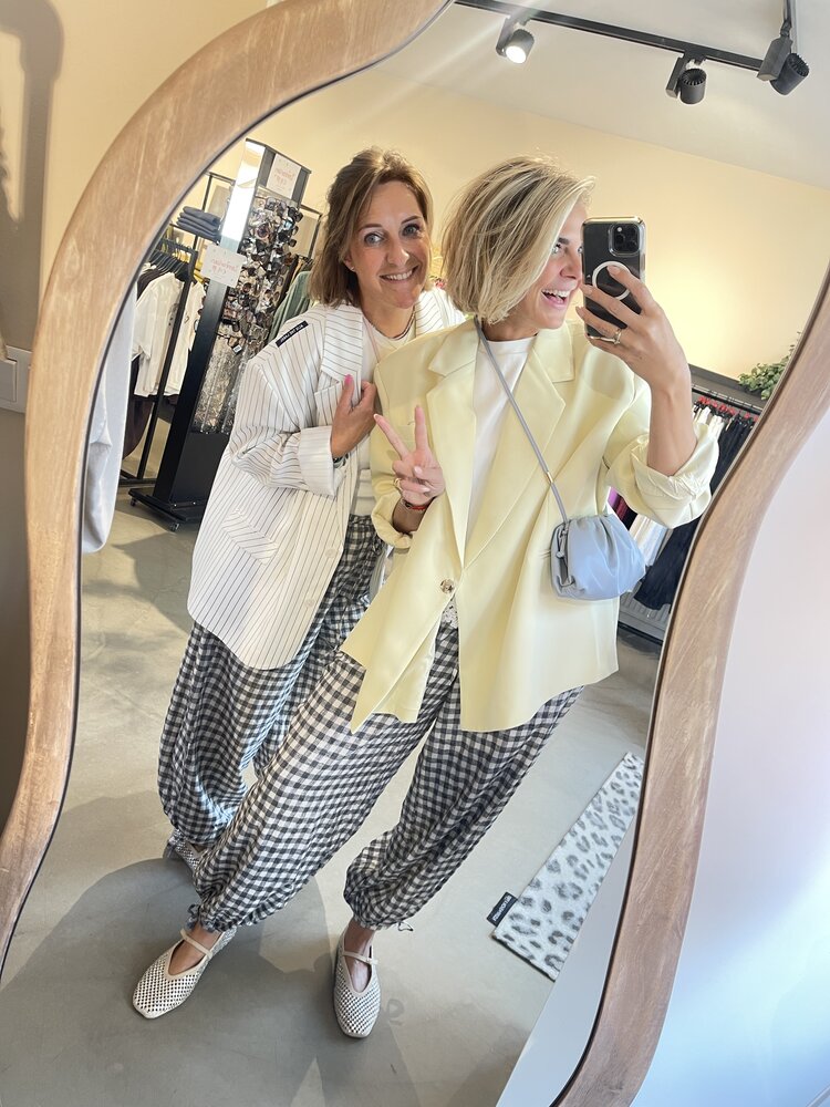 Alix The Label Ladies Woven Striped Oversized Blazer