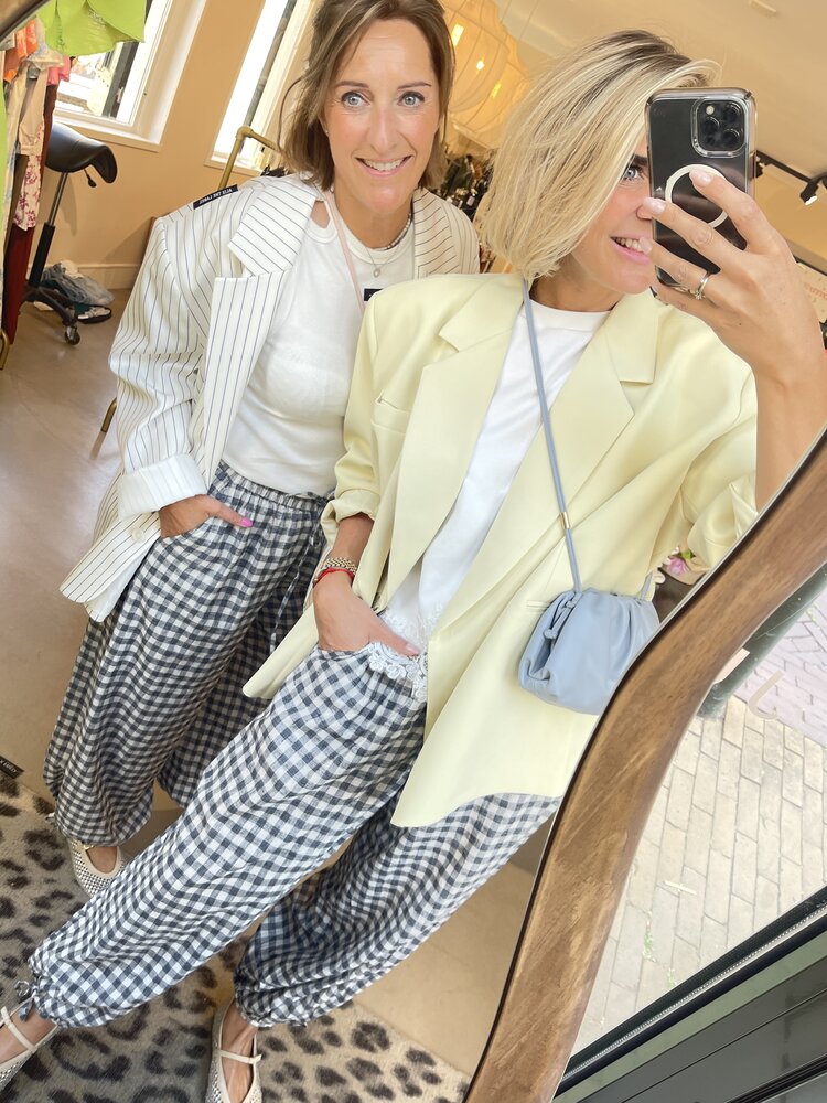 Alix The Label Ladies Woven Striped Oversized Blazer