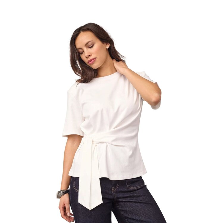 Co'Couture OrianeCC Pleat Tie Tee White